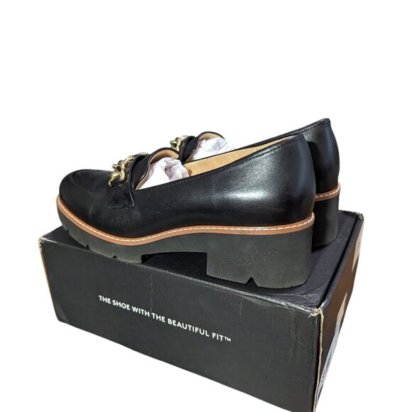 Naturalizer 9 WIDE Women's Desi Black Lug Loafers Low Block Heel Size 9 WIDE - Picture 7 of 7